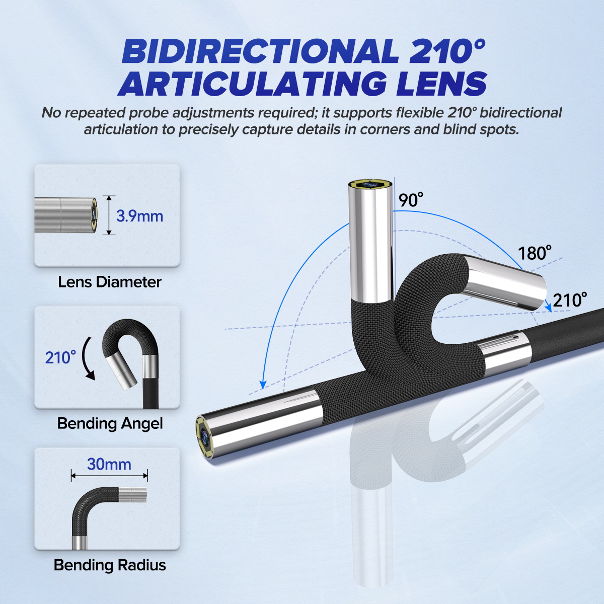 MRCARTOOL N220 Digital Inspection Camera 3.9mm 210° - Imagen 6