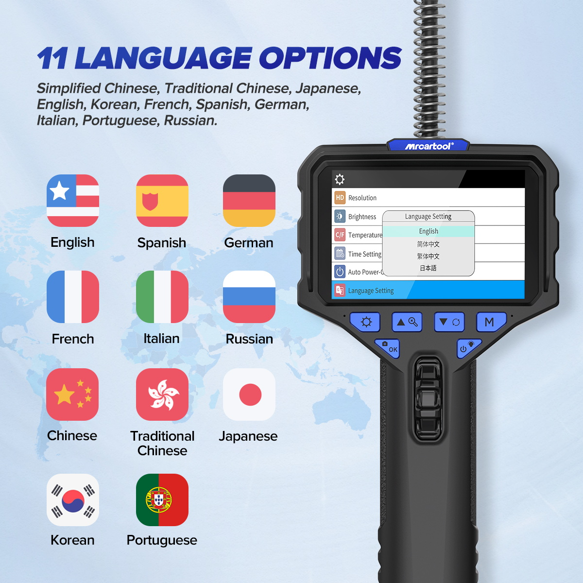 MRCARTOOL N130 Flexible Scope Camera 5.5mm 1-Meter Cable 210° - Imagen 10