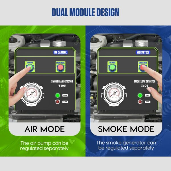 MRCARTOOL T105 EVAP Car Smoke Leak Detector Somke Air Mode for Fuel Pipe System
