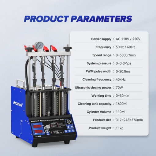 MRCARTOOL V209 Fuel Injector Cleaner Machine Fuel Injector Test Tool - Image 3