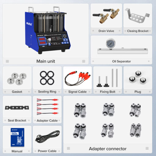 MRCARTOOL V209 Fuel Injector Cleaner Machine Fuel Injector Test Tool - Image 12