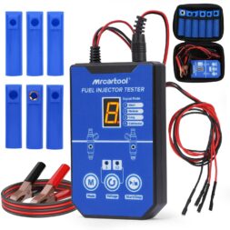 MRCARTOOL Fuel Pressure Tester Supports 12V Injectors Six Adapters