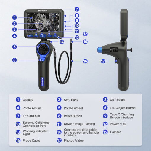 N180 Borescope Cylinder Inspection 360° Waterproof Endoscope Camera - Image 15