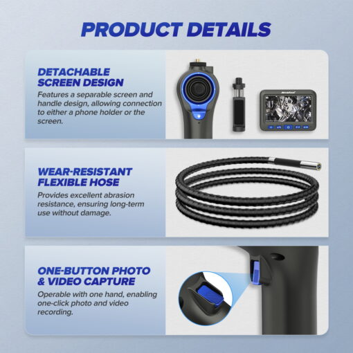 N180 Borescope Cylinder Inspection 360° Waterproof Endoscope Camera - Image 18