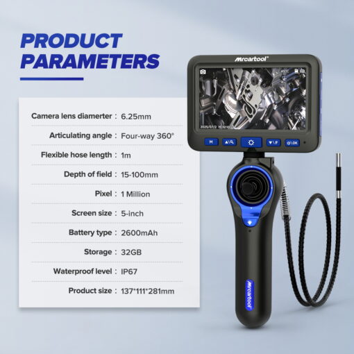 N180 Borescope Cylinder Inspection 360° Waterproof Endoscope Camera - Image 3