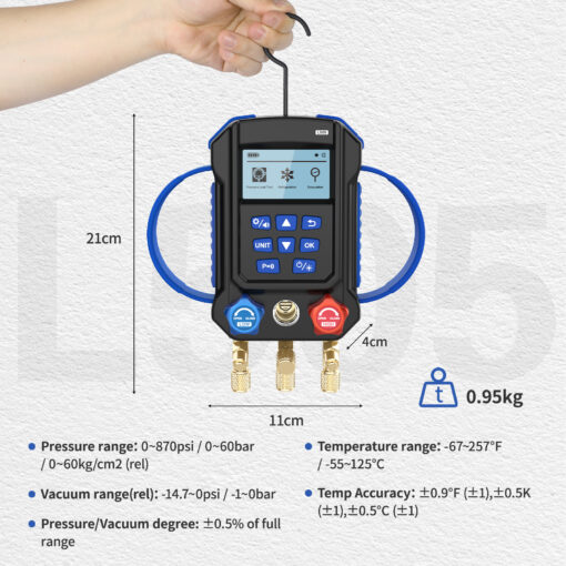 MRCARTOOL L505 Digital HVAC Gauges Manifold Gauge Set - Image 7