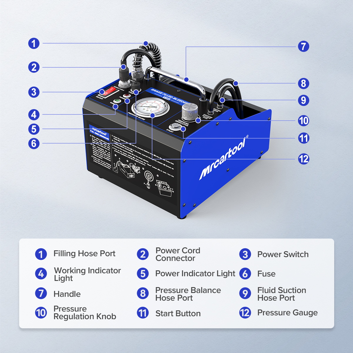 MRCARTOOL F106 ADJUSTABLE PRESSURE BRAKE FLUID BLEEDER MACHINE - Image 10