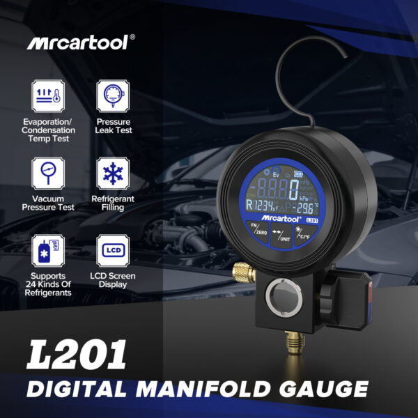 Alternative view of MRCARTOOL L201 24-REFRIGERANT MODEL DIGITAL MANIFOLD GAUGE