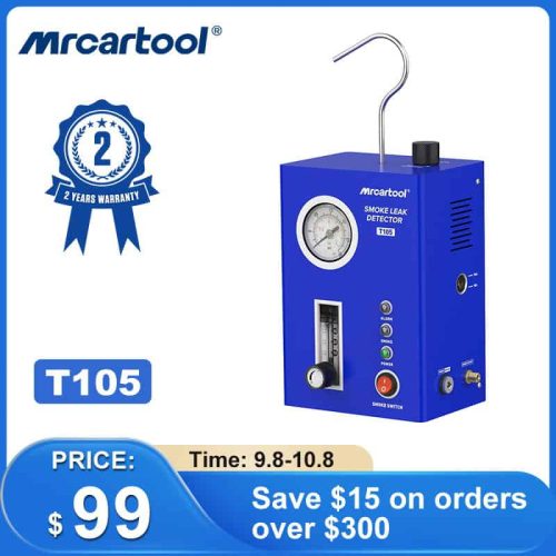 SMOKE LEAK DETECTOR, Mrcartool T105 fire safety tool with alarm, leak detection, and gas sensor for residential or commercial fire prevention.